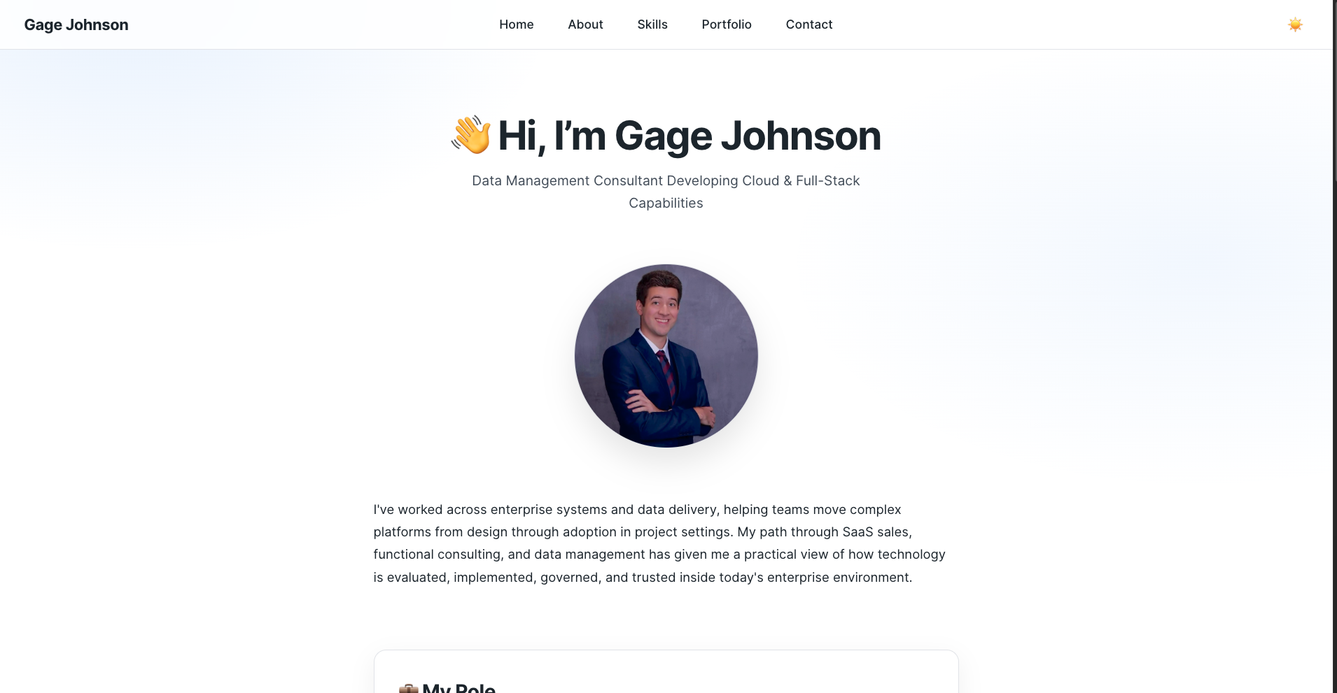 Portfolio website preview